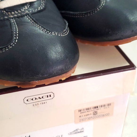 Women's Coach Brandi Black Leather and Nylon Shoes Size 7 - Picture 6 of 7